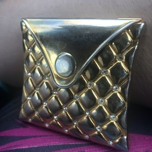 Vintage Adrianne Limited Edition Goldtone compact with mirror hand bag shape